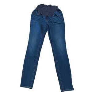 Old Navy Maternity Skinny Jeans Full Panel Dark Wash Blue Stretch Denim Size 0
